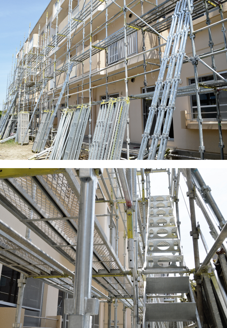 足場建築作業風景